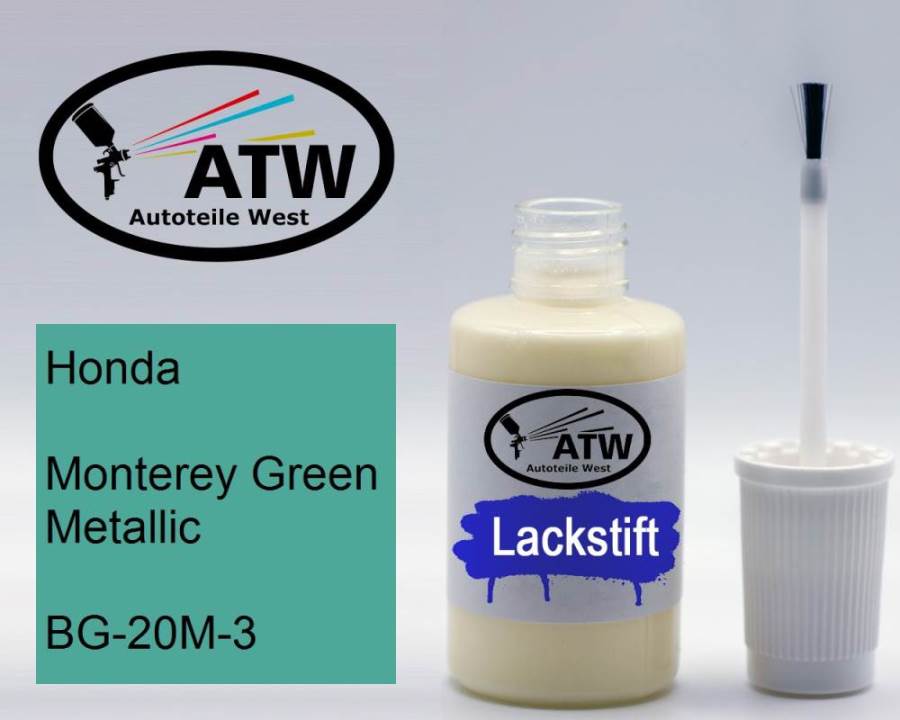 Honda, Monterey Green Metallic, BG-20M-3: 20ml Lackstift, von ATW Autoteile West.